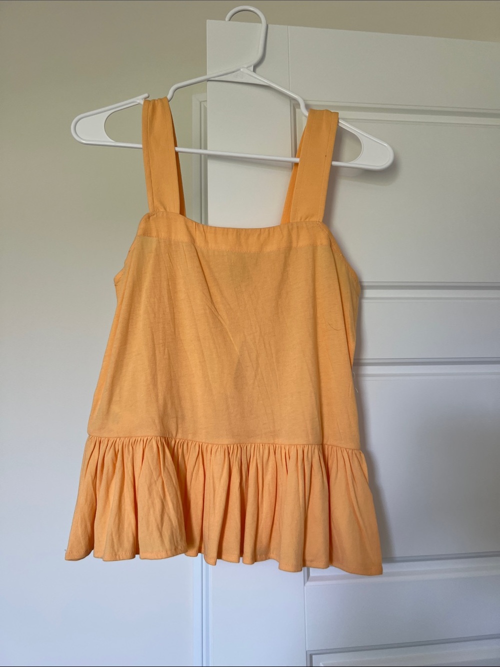 LOFT Peach Orange Ruffle Tank Top